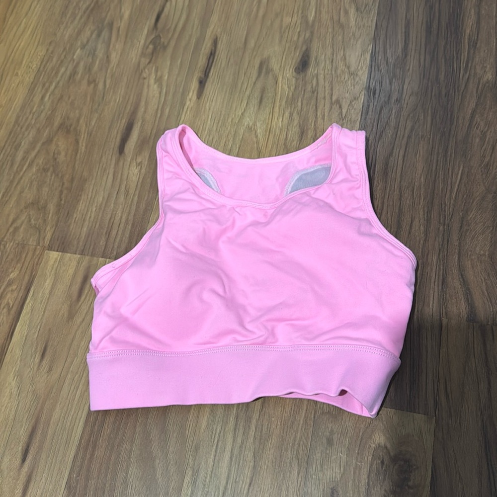 size small pink built in bra workout top NVGTN
